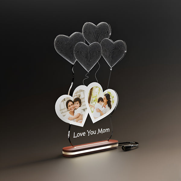 Acrylic LED Photo Frame with Heart Design – Perfect Gift for Couples on Valentine’s, Anniversary & Wedding