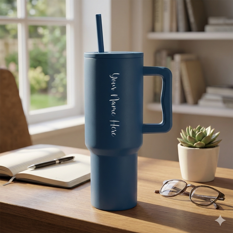 Customized Premium Stainless Steel Straw Tumbler (1200 ml) | Personalized Gift