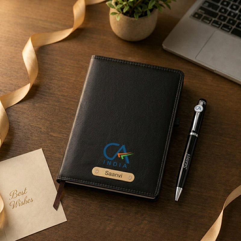 Customized CA Gift Set: Pen & Diary with Name Engraved.