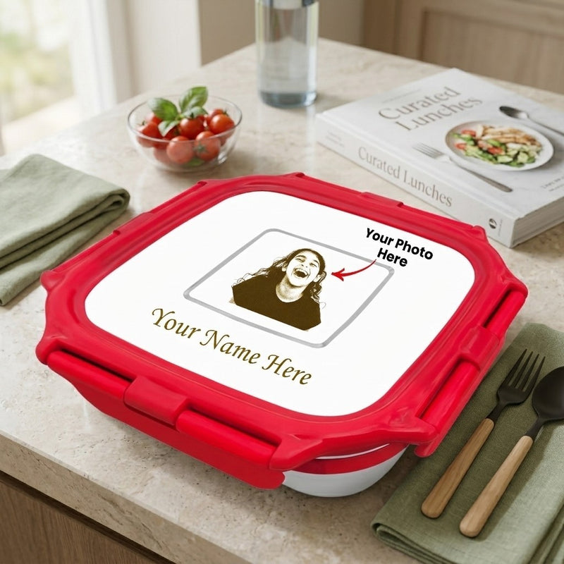 Custom Kids Stainless Steel Lunch Box – Photo & Name Printed.