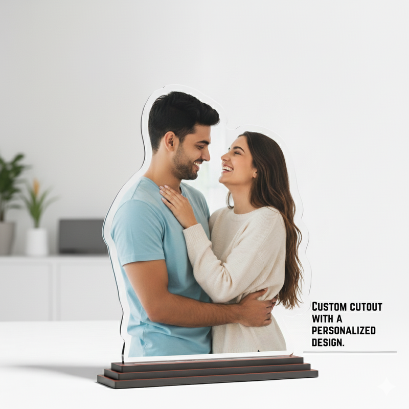 Custom Acrylic Couple Photo Cutout (6x8) | Personalized Table Top Gift