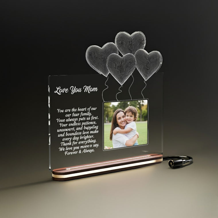Acrylic LED Photo Frame with Unique Design – Best Gift for Couples on Valentine’s, Anniversary & Wedding.