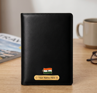 Customized Leather A5 Journal Diary with Name & Charm Engraved.