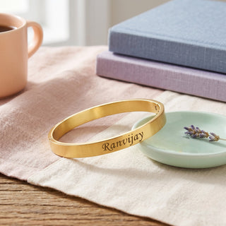 Customized Lock Kada Bracelet - Custom Name Engraved