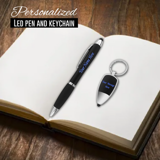 Personalized Led Twist Ball Pen & Keychain
