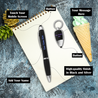 Personalized Led Twist Ball Pen & Keychain