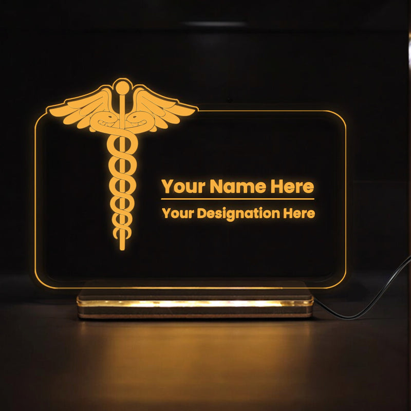 Customized Doctor LED Desk Lamp with Name & Medical Symbol