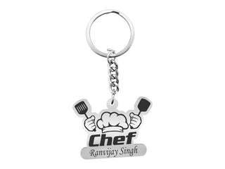 Personalized Stainless Steel Keychain with Engraved Name – Custom Gift for Professionals.