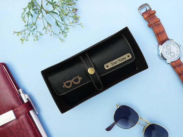 Personalized Leather Name Eyewear Case For Men/Women with Charm