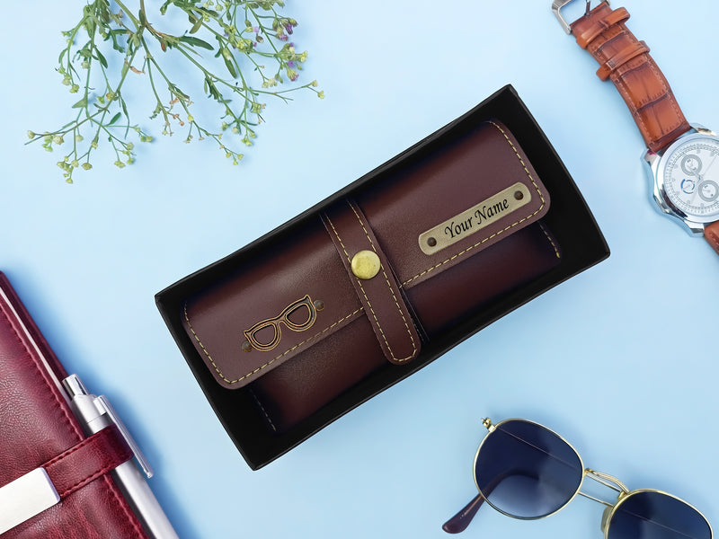 Personalized Leather Name Eyewear Case For Men/Women with Charm