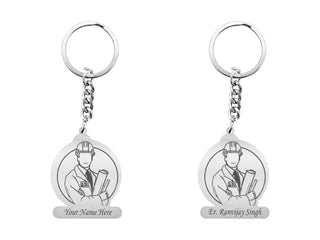 Personalized Stainless Steel Keychain with Engraved Name – Custom Gift for Professionals.