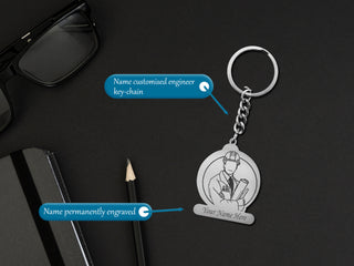 Personalized Stainless Steel Keychain with Engraved Name – Custom Gift for Professionals.