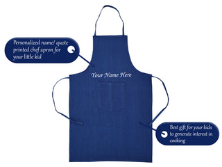 Personalized Kids Chef Apron With Name/Quote/Wishes/Message Printed.
