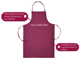Personalized Kids Chef Apron With Name/Quote/Wishes/Message Printed.