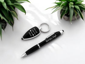 Personalized Led Twist Ball Pen & Keychain
