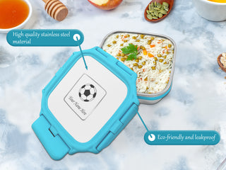 Square Small Lunch Box with Your Child Name and Favorite Character Engraved.
