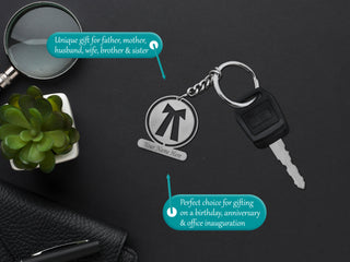 Personalized Stainless Steel Keychain with Engraved Name – Custom Gift for Professionals.