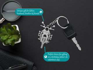 Personalized Stainless Steel Bike & Car Keychain with Name Engraved - Unique Gift for Birthdays for Car/Bike Lovers.