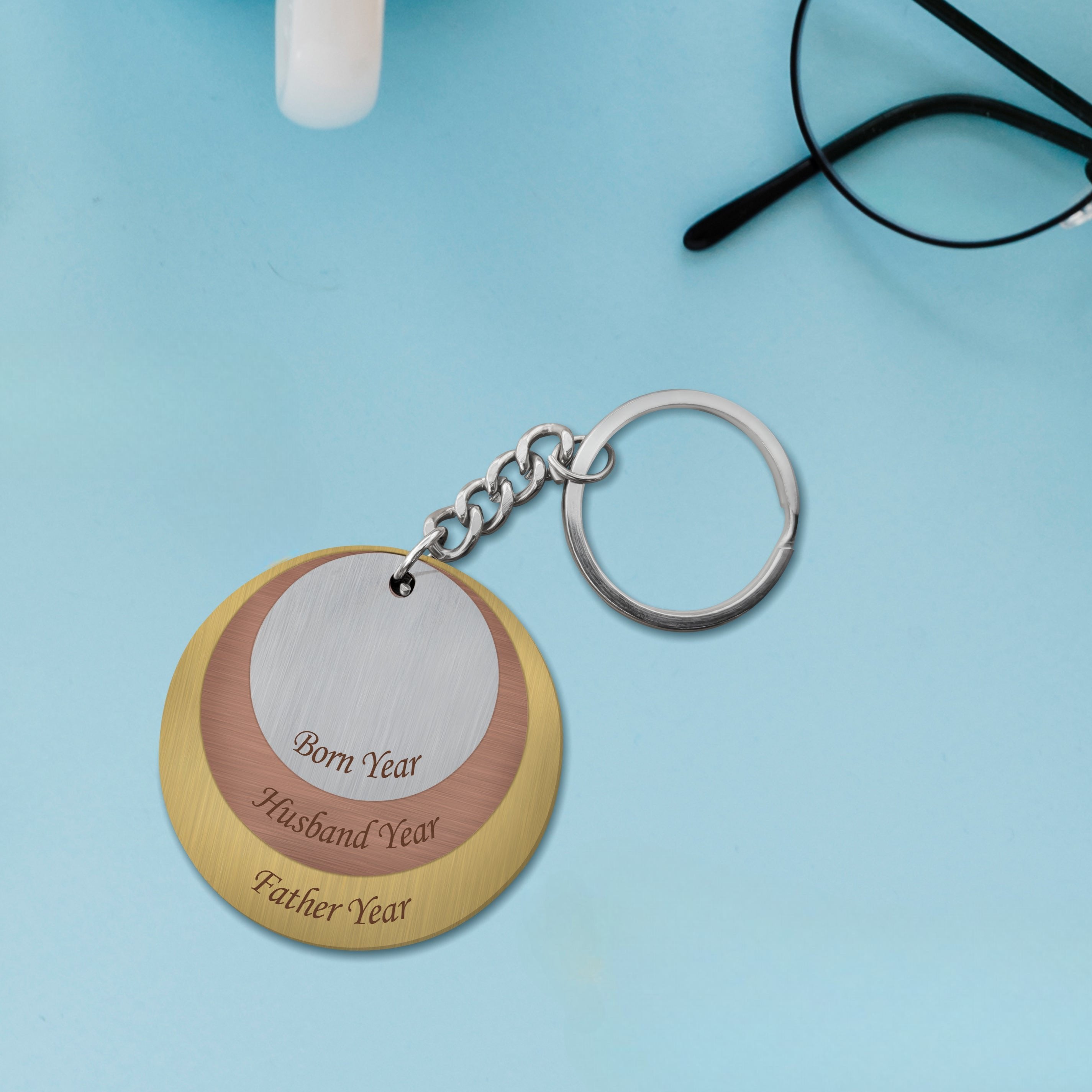 Clara Trinity Keychain Custom Engraved Trinity Symbol Keychain.