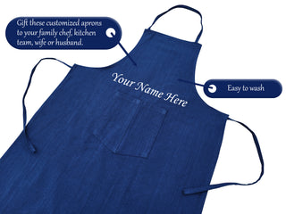 Personalized Unisex Chef Apron With Name/Quote/Wishes/Message Printed.