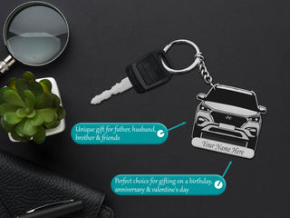 Personalized Stainless Steel Bike & Car Keychain with Name Engraved - Unique Gift for Birthdays for Car/Bike Lovers.