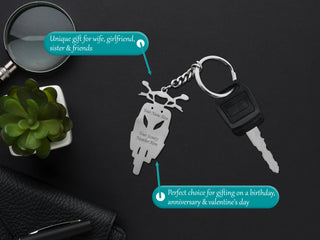 Personalized Stainless Steel Bike & Car Keychain with Name Engraved - Unique Gift for Birthdays for Car/Bike Lovers.