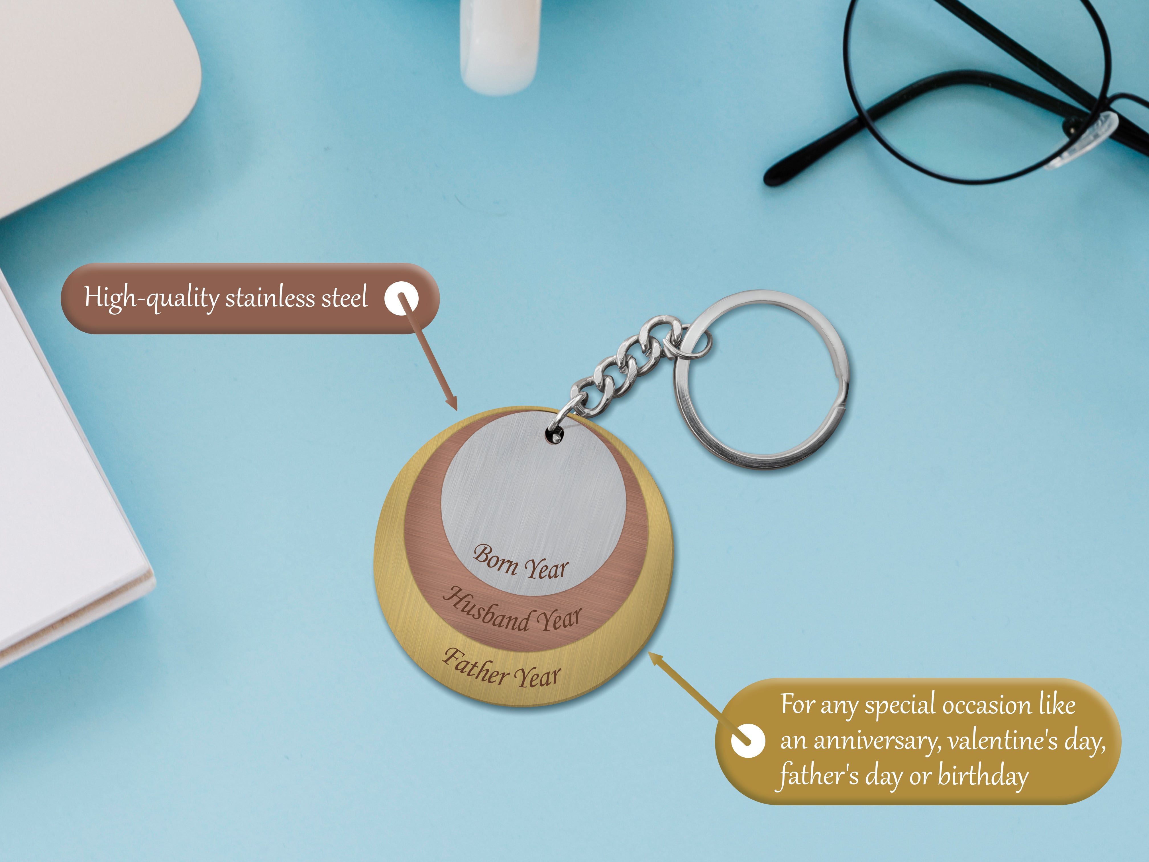 Clara Trinity Keychain Custom Engraved Trinity Symbol Keychain.