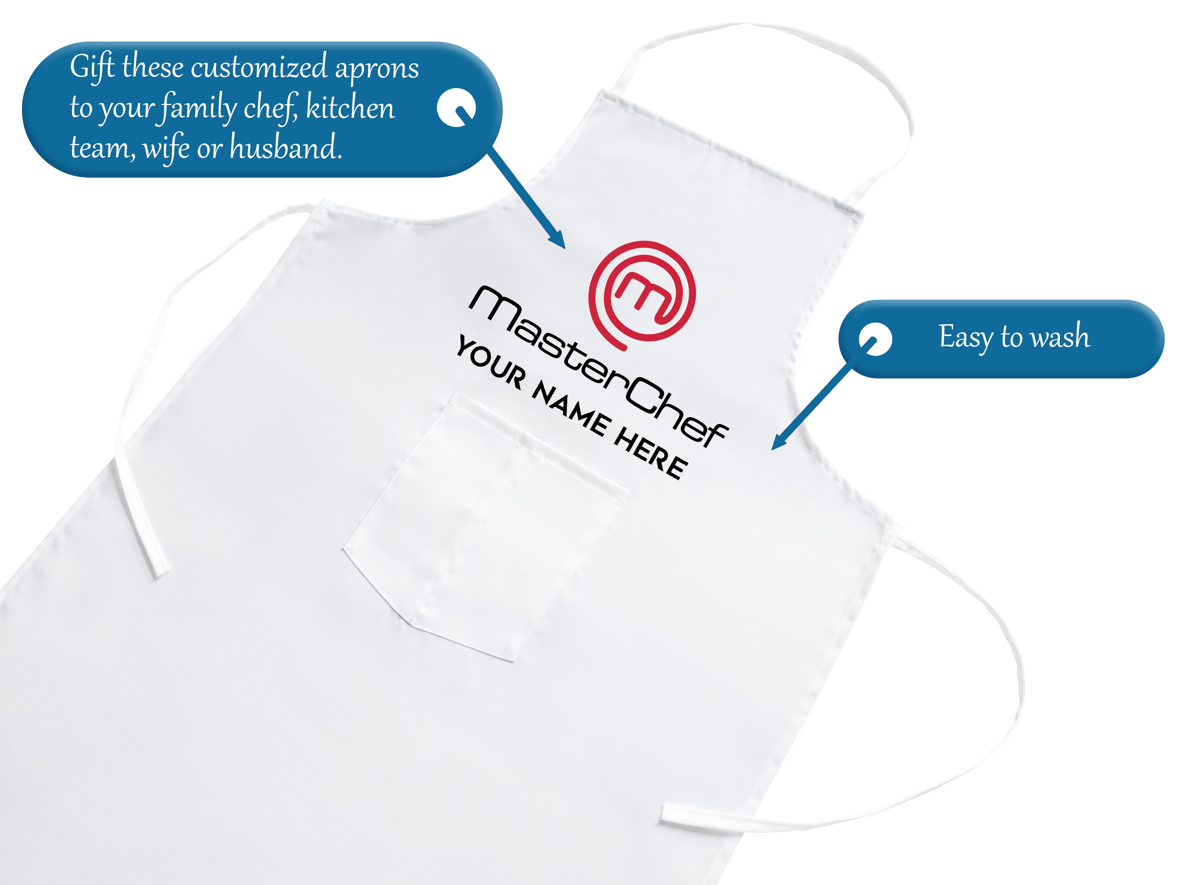 Customized Kitchen Apron With Name Master Chef Logo customized-kitchen-apron-with-name-master-chef-logo