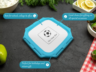 Square Small Lunch Box with Your Child Name and Favorite Character Engraved.