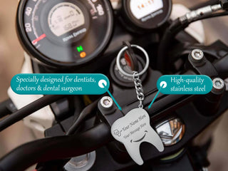 Personalized Stainless Steel Keychain with Engraved Name – Custom Gift for Professionals.