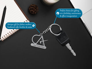 Personalized Stainless Steel Keychain with Engraved Name – Custom Gift for Professionals.