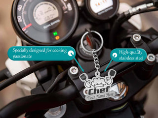 Personalized Stainless Steel Keychain with Engraved Name – Custom Gift for Professionals.