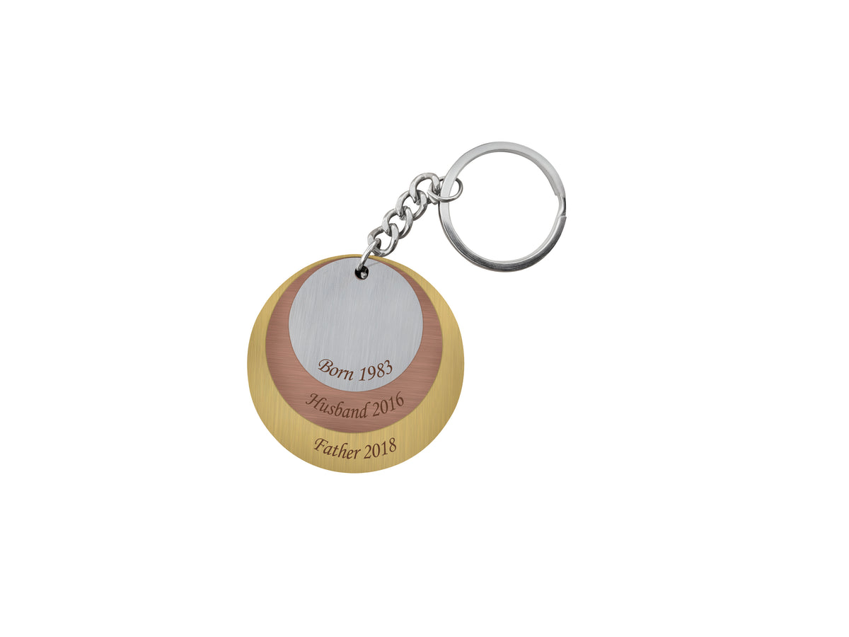 Clara Trinity Keychain Custom Engraved Trinity Symbol Keychain.