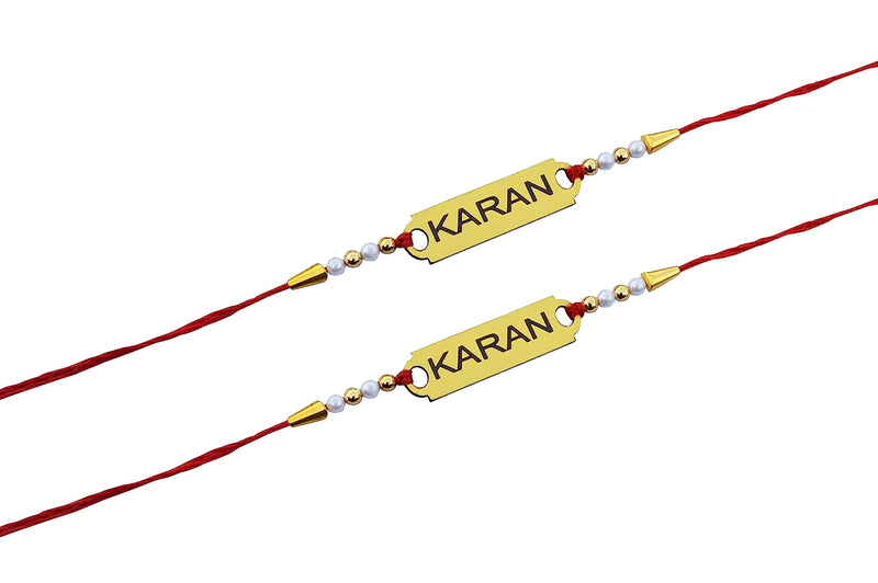 Customized Laser Foil Rakhi with Name Engraved –