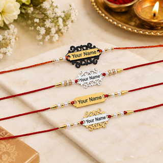 Customized Laser Foil Rakhi with Name Engraved