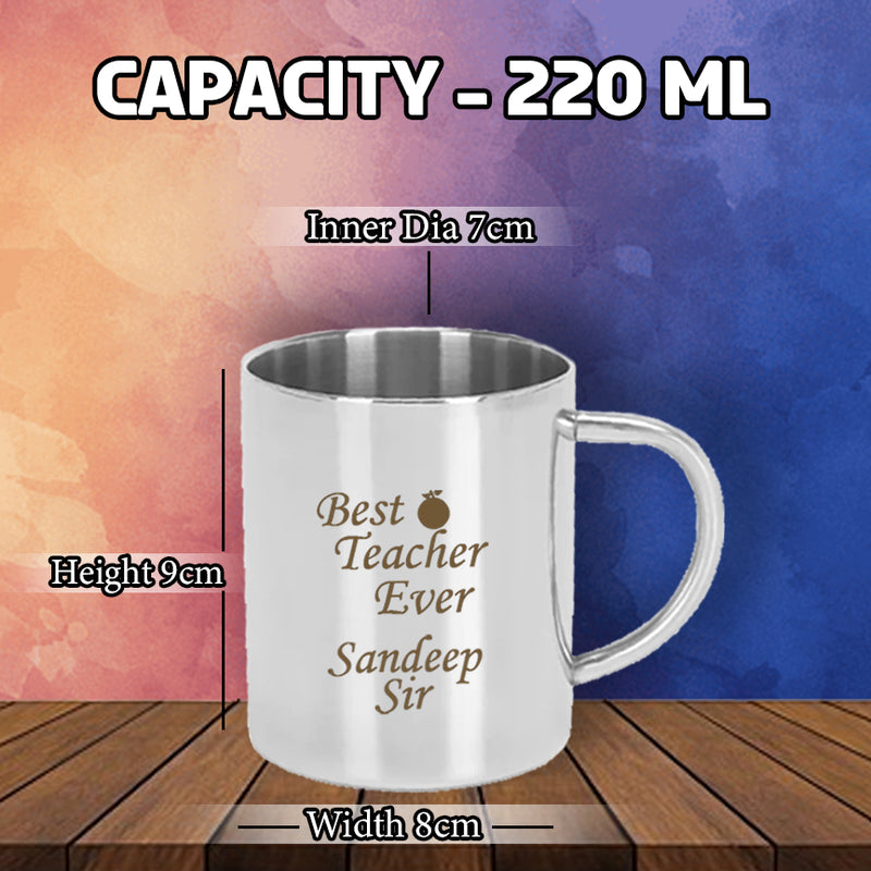 Custom Stainless Steel Mug - 'Best Teacher Ever' with Name