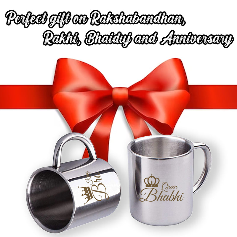 Stainless Steel Couple Coffee Mug Set.