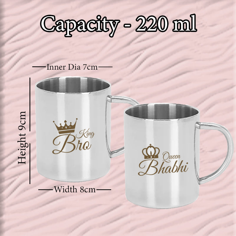 Stainless Steel Couple Coffee Mug Set.