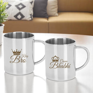 Stainless Steel Bro-Bhabhi  Coffee Mug.
