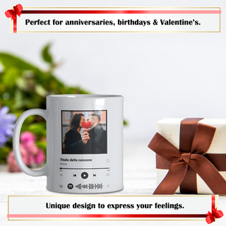 Spotify Photo Music Mug with your Picture & scannable barcode.