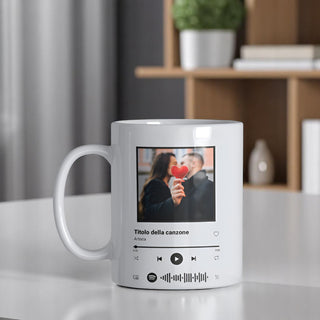 Spotify Photo Music Mug with your Picture & scannable barcode.
