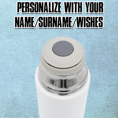 Personalized Stainless Steel Vacuum Flask with Name Engraved.