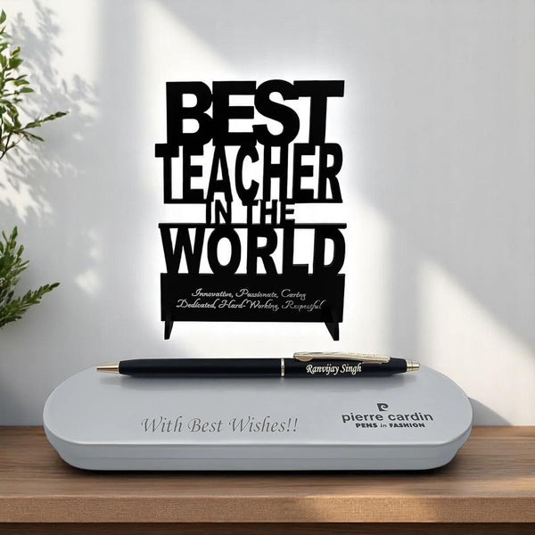 Personalized Pen & Box with Message & Teacher’s Day Stand