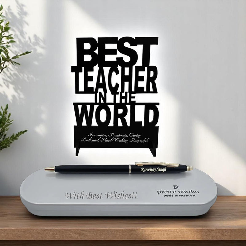 Personalized Pen & Box with Message & Teacher’s Day Stand