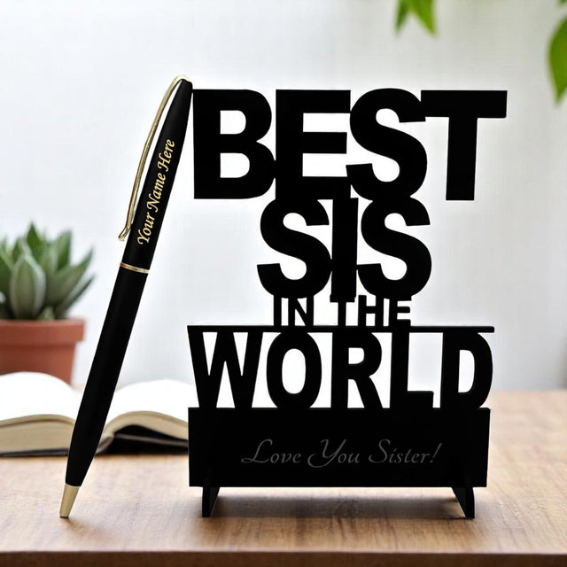 Customized Slim Pen & 'Best Sis' Acrylic Stand