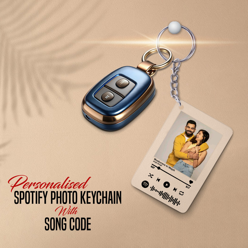 Custom Spotify Keychain with Photo & Scannable QR Code