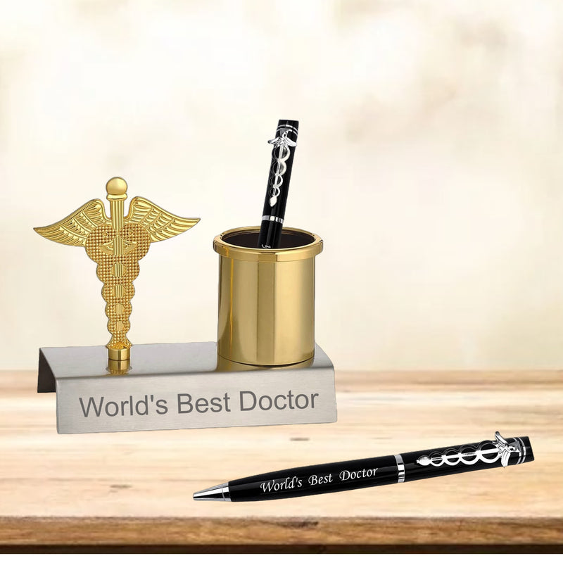 Doctor's Gift Set: Medical Symbol Pen with Pen Stand Set.