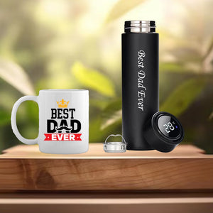 Combo Set – Black Thermal Bottle and Ceramic Coffee Mug.