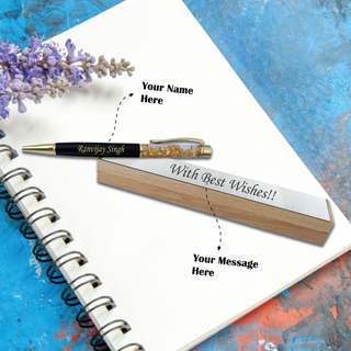 Personalized Pen with Name Engraved Pen and Message on Wooden Box