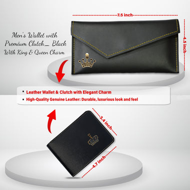 Rakshabandhan Gift Set: Men's Wallet with Women's Clutch & Ceremic Mug Set